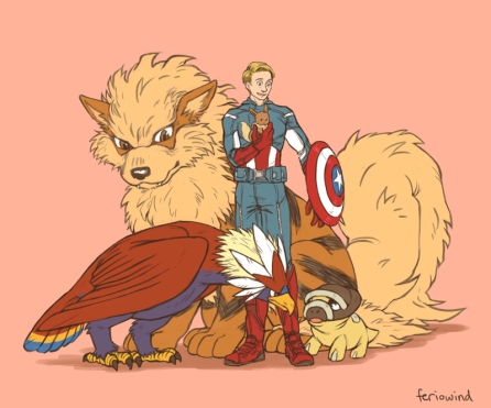 Cap and his patriotic friends